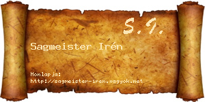 Sagmeister Irén névjegykártya
